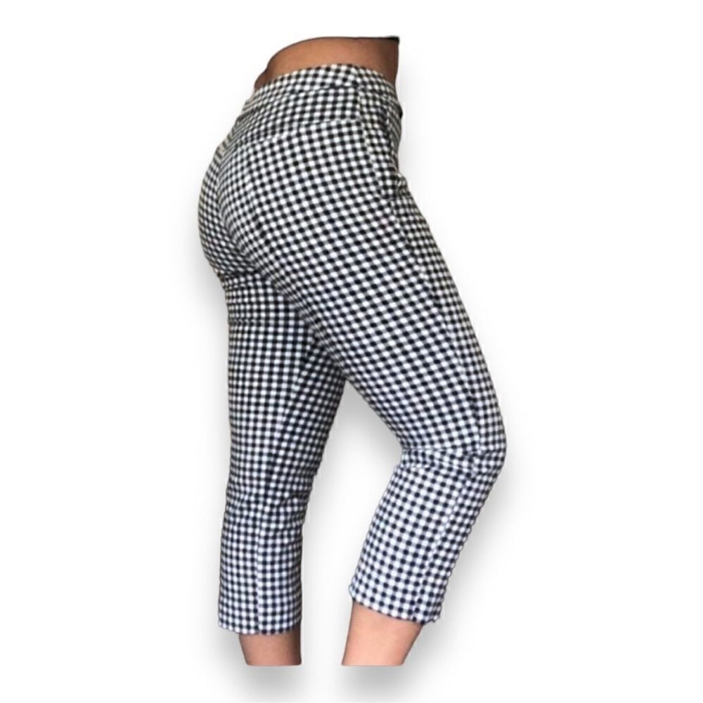 Cropped Pants Women's Size 4 Black & White Checkered - Picture 2 of 6